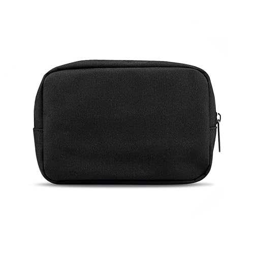 ERCRYSTO Universal Electronics/Accessories Soft Carrying Case Bag, Durable & Light-weight,Suitable for Out-going, Business, Travel and Cosmetics Kit (Small-Black)