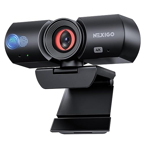 NexiGo HelloCam Lite 4K Webcam, Auto Electronic Shutter, True Privacy, 9-Step Digital Zoom, 1080p 60fps, 2 Noise-Canceling Mics, AE&3DNR, USB Computer Camera for Zoom/Teams/Streaming