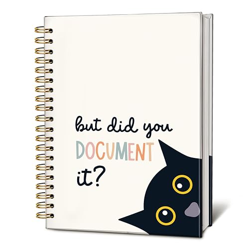 LIANGW Funny Black Cat Notebook, Office Notebooks for Note Taking | Work Journal for Women Men, But Did You Document It Kitten Journals for Writing, Funny Cat Office Supplies, 5.5x8.3 Inch