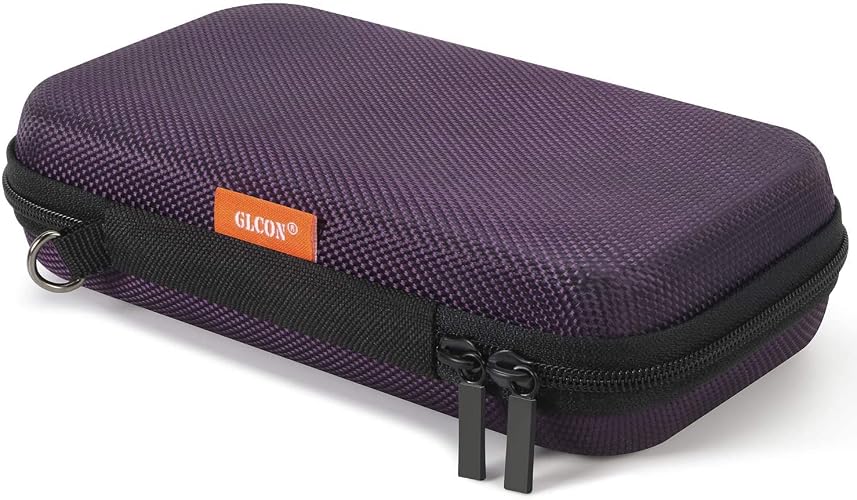 GLCON Portable Small Travel Bag, Hard EVA Protective Electronic Case | Mesh Inner Pocket, Fits Power Bank, Charger, Earbuds, Cell Phone, Battery, Zipper Enclosure, Storage