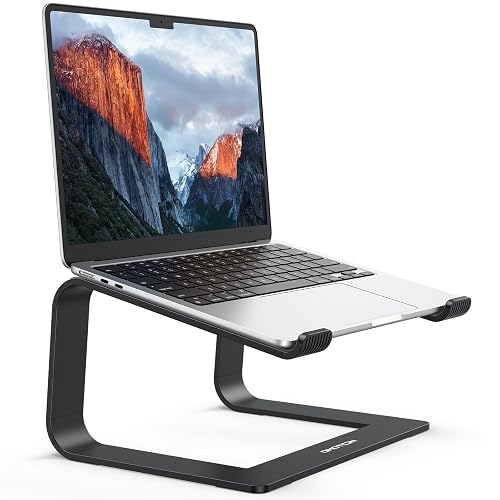 OMOTON Laptop Stand for Desk Aluminum Riser for 10-15.6" Computer | Ergonomic 6-Inch Elevation, Heavy-Duty Stability, Extra Storage Underneath, Easy Set Up