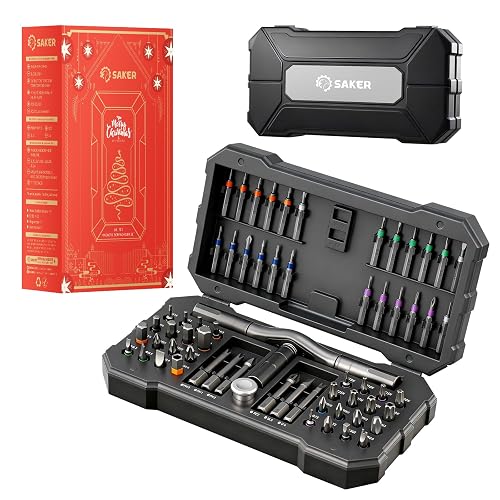 Saker 66 in 1 Magnetic Screwdriver Set,Multi Bit Ratcheting Screwdriver Set with Detachable Handle Portable Repair Tool Kit for Furniture, Electronics, Bike, DIY, Computer, Gifts