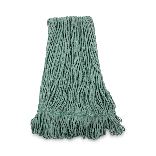 Boardwalk Narrowband Looped-End Mop Head, 12 Count, Medium, Green | Made In The USA; Highly Absorbent Material Helps Efficiently Capture and Retain Liquids for Effective Floor; Model BWK502GNNB
