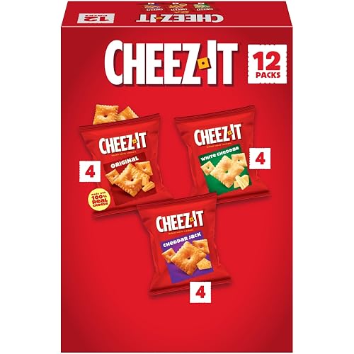 Cheez-It Cheese Crackers, Baked Snack Crackers, Lunch Snacks, Variety Pack, 12.1oz Box (12 Packs)