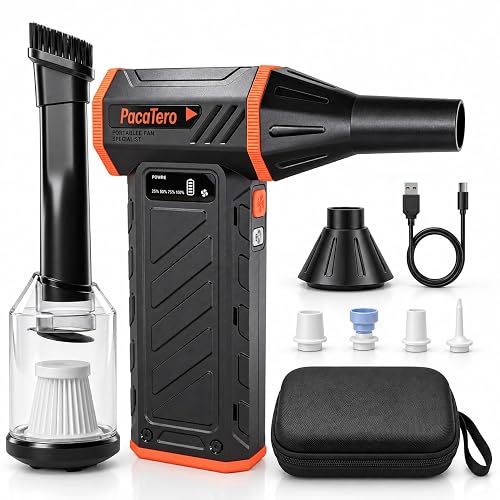 10000mAh Electric Cordless 150000RPM Air Duster with Vacuum for PC Keyboard | 3-in-1 Compressed Air Duster Blower Vacuum Inflator Portable Rechargeable Cleaner for Laptop, Electronics, Car Dust Cleaning