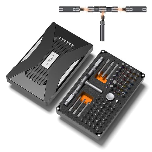 74 in 1 Ratchet Screwdriver Set, Magnetic Ratchet Screwdriver, 71 S2 Bits | 360° Ratchet Wrench, Multi-Function T-Handle for Electronics, Computer, Camera, Bicycle Repair, Gift for Men