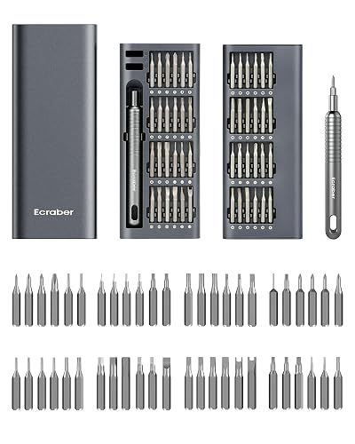Ecraber 51-IN-1 Mini Precision Screwdriver Sets, Portable Magnetic Small Repair Tool Kit with Torx for Phone, Computer, Watch, Laptop, Macbook, Ring Doorbell, Eyeglass, Electronic, PS4 PS5, Xbox