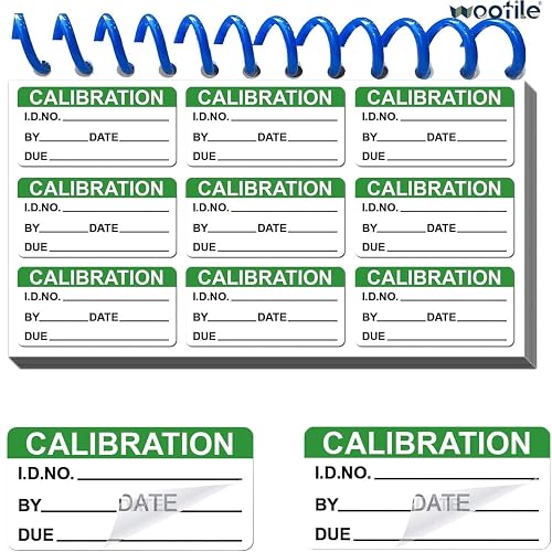 Self Laminating Write-on Calibration Stickers with Spiral Bound Cover | NIST Calibration NIST/ISO-9000 Equipment Calibrations Inspection Safety Label Inspection Stickers Quality Control 180 pcs