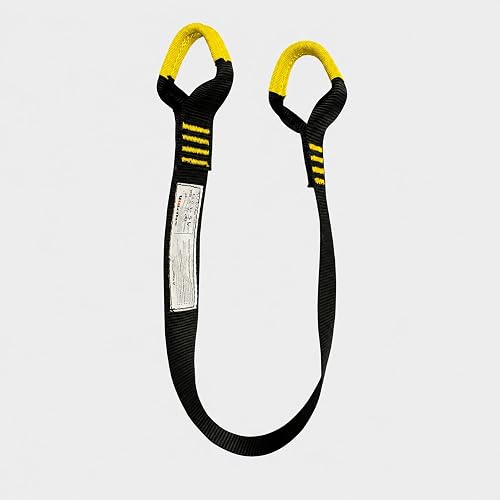 Fusion Climb Zipline Anchor Strap, 2 Gear Loops, 23kN, Black/Yellow, 24in | Two gear loops, one at each end 1.75 in wide nylon webbing 24 in fixed-length configuration Black/Yellow colorway