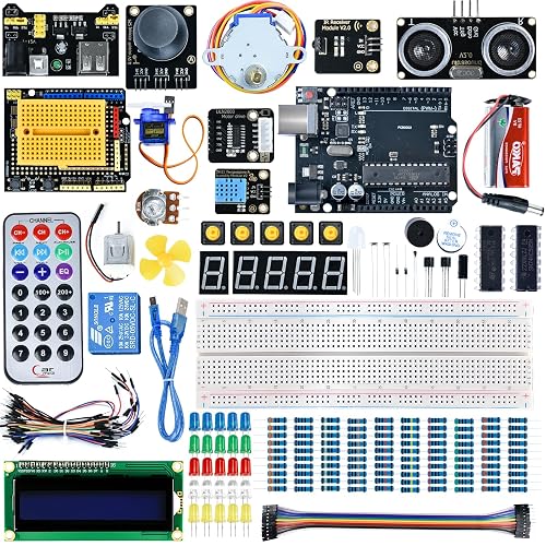 Super Starter Kit for Adults and Schoolchildren Compatible with Arduino IDE, Includes UNO R3 Board and Tutorial Includes Breadboard & Module Kit