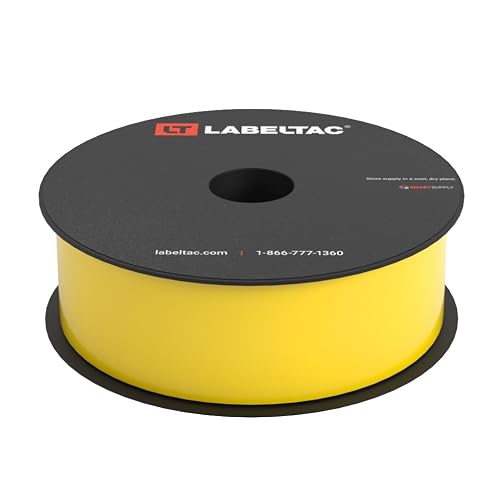 LabelTac LT4/LTPX Vinyl Labeling Supply (Yellow, 1.5in x 150ft) | Print Long-Lasting Labels on Durable Water & Chemical Resistant Vinyl - Ideal for a Wide Range of Industrial Applications