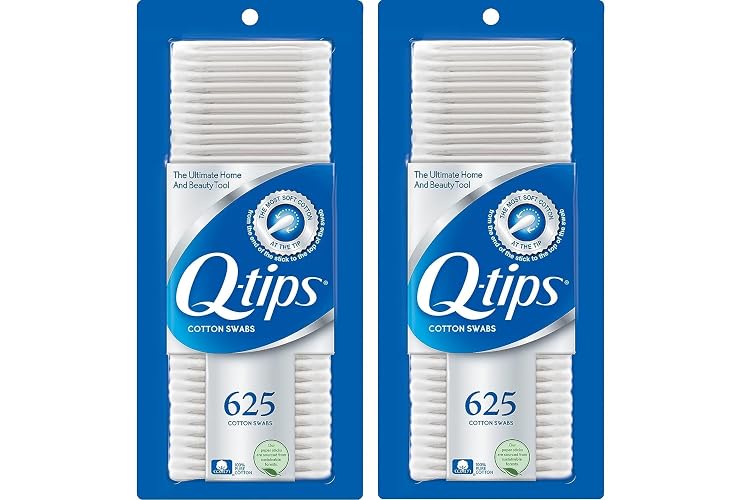 Q-tips Cotton Swabs For Hygiene and Beauty Care Original Cotton Swab Made With 100% Cotton 625 Count (Pack of 2)