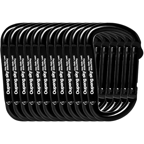 Carabiner Clip - Heavy Duty Carabiners,Carabeaner D Ring Shape,Small 2.5" 800lbs,Large 3" 13KN (2922 lbs),Key Chain Clip Hook for Camping, Hiking,Backpacking or Other Outdoor Activities.