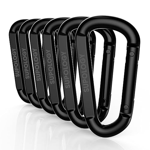 Heavy Duty Carabiner Clip, Steel Carabiners 1100lbs 3" D Shaped Spring Hook Small Clips for Hammocks, Hiking, Keychains, Outdoors and Gym, Dog Leash and Key Ring