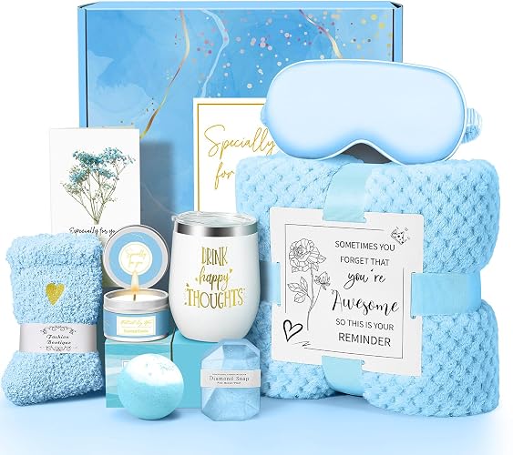 Happy Birthday Gifts for Women Mom Her Friend Sister Wife Grandma, Self Care Gift Get Well Relaxing Spa Gift Basket Set
