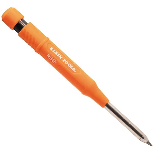 Klein Tools 86501 Skribes 2.8 mm Mechanical Carpenter Pencil with Built-In Sharpener, 4 Refills, and Deep Hole Marking for Woodworking and Construction