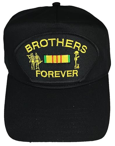 BROTHERS FOREVER WITH VIETNAM SERVICE RIBBON HAT - BLACK - Veteran Owned Business