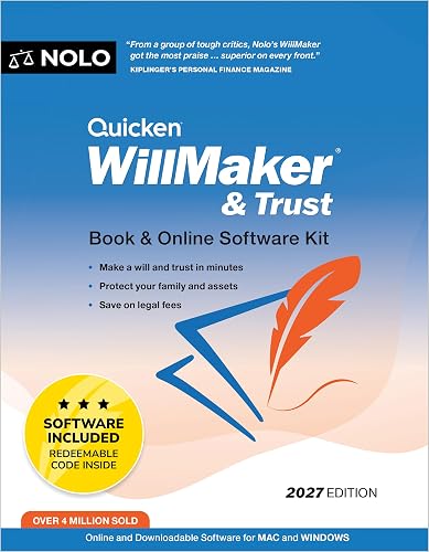 Quicken Willmaker & Trust 2027: Book & Online Software Kit