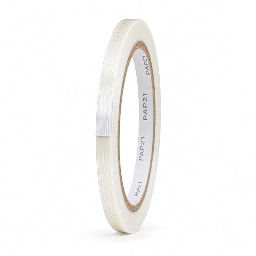 GGR Supplies FIL-795 Fiberglass Reinforced Filament Strapping Tape – Heavy Duty Packing & Shipping Tape, Mono Directional, 1/2 in x 60 yds (5.5 Mil)