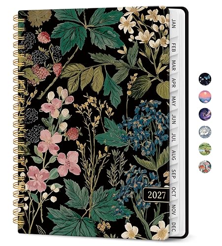 ZOTIA 2027 Planner, Jan 2027 - Dec 2027 Monthly & Weekly Calendar Planner | 8.5" x 11", Forest Botanica Daily Agenda Planner with Tabs, Spiral Organizer for Office & School