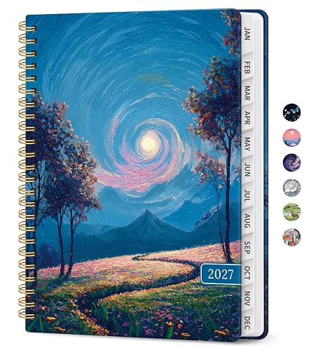 ZOTIA 2027 Planner, Jan 2027 - Dec 2027 Monthly & Weekly Calendar Planner | 6.3" x 8.5", Astral Path Daily Agenda Planner with Tabs, Spiral Organizer for Office & School
