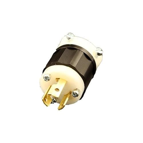 Leviton 15 Amp, 277 Volt, NEMA L7-15P, 2P, 3W, Locking Plug, Industrial Grade, Grounding, 4770-C, Black-White