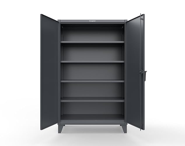 Strong Hold, 48" W x 24" D x 78" H, Industrial Cabinet, Heavy-Duty, Welded and Assembled, 12-Gauge Steel, Dark Gray, 4 Adjustable Shelves with 1,200 lbs. Capacity Each - Made in the USA, 46-244