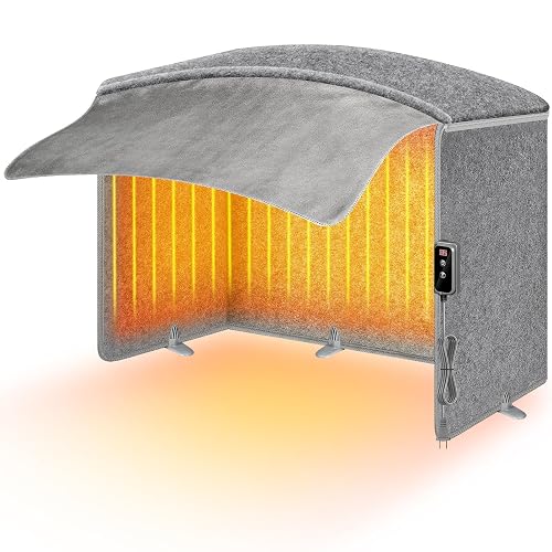 Under Desk Heater for Office,210W Quiet Foot Knee Warmer with Top Cover | Overheat Protection,Personal Portable Space Heater with 5 Heat Levels,Digital Display,1-8H timer,leg warmer,auto shutoff