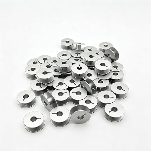 50PCS #55623AS Aluminum Bobbins for Juki Brother Industrial Sewing Machine | 40264AS/55623AS Aluminum Bobbins with Winder Slot for Juki Brother Industrial Single Needle Sewing Machine