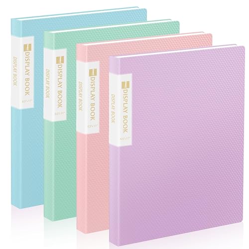 Sooez Binder with Plastic Sleeves 30-Pocket 8.5x11, 4 Pack, Multi-Color | 240 Pages, Portfolio Binder & Art Portfolio, Clear Sheet Protectors for Kids Art, Classroom & Presentation Folders, Set of 4
