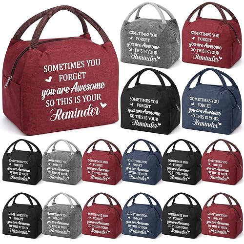 Locmeo 18 Pcs Employee Appreciation Gifts Bulk Encouraging | Team Staff Insulated Lunch Bag, Reusable Leakproof Tote Boxes, Thank You Gift for Teacher Coworker, Volunteer Customer Staff