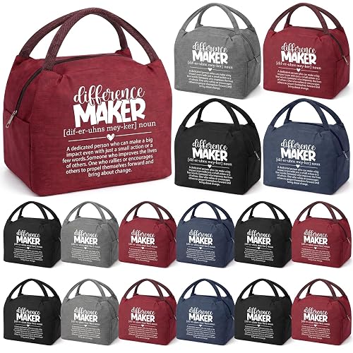Locmeo 16 Pcs Employee Appreciation Gifts Bulk, Inspire | Team Staff Insulated Lunch Bag, Reusable Leakproof Tote Boxes, Thank You Gift for Teacher Coworker, Volunteer Customer Staff