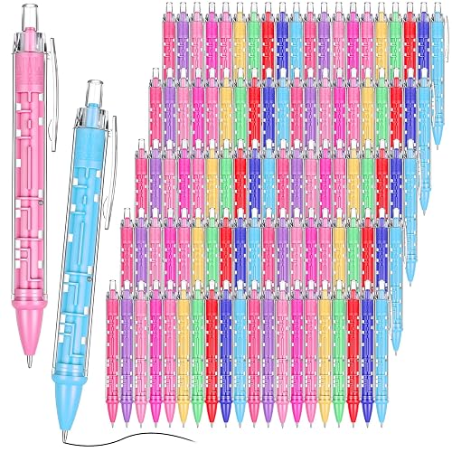 Outus 100 Pcs Maze Puzzle Ballpoint Pen Novelty | Creative Fun Fidget Pens with Ball Inside Stress Relief Puzzle Pen Return Gifts for Birthday Party, Prizes