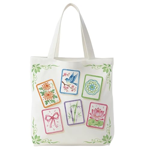 BNHJKFQZ Canvas Tote Bag 15x15 Inches for Women,Aesthetic Reusable Grocery Tote for Shopping Travel Beach School Gifts