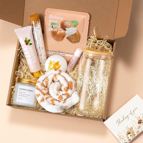 Self Care Gifts for Women Spa Gifts for Women Get Well Soon Gift Care Package, Christmas Mothers Day Relaxing Spa Gift Baskets, Feel Better Inspirational Thinking of You Box for Mom Her Sister Friends