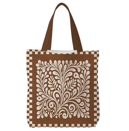 BNHJKFQZ Canvas Tote Bag 15x15 Inches for Women,Aesthetic Reusable Grocery Tote for Shopping Travel Beach School Gifts
