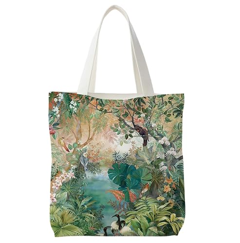 BNHJKFQZ Canvas Tote Bag 15x15 Inches for Women,Aesthetic Reusable Grocery Tote for Shopping Travel Beach School Gifts