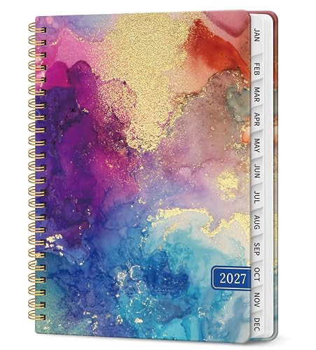 2027 Planner, Jan 2027-Dec 2027 Monthly & Weekly Calendar Planner | 6.3" x 8.5", Hardcover Calendar, Spiral Agenda Book with Tabs, Office School Home Supplies for Women and Men, Color Splash
