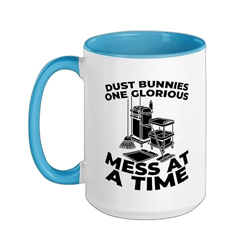 Cleaner Sanitation Janitorial Housekeeping - Cleaner Ceramic Mug, Blue/White, 15oz