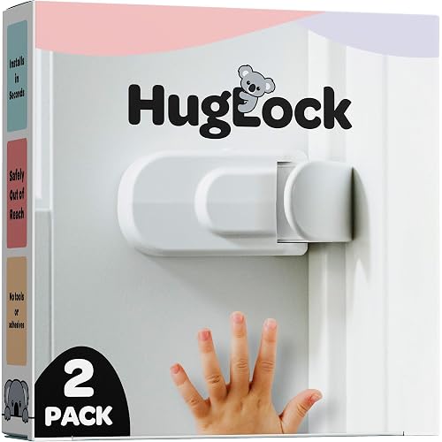 Huglock - The Snap-On Door Lock Kids Can't Reach or Defeat - No Tools or Adhesives Required - Works With Door Knob, Lever or Handle - Childproof Safety Locks are Toddler, Baby and Child Proof (2 pack)