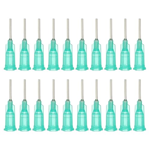 PATIKIL 18Ga Dispensing Needles, 102PCS 1/2 Inch Industrial Blunt Tip Dispensing Needle Tips with Luer Lock Needle for Refilling Liquid Inks Adhesive Glue Oil,Green