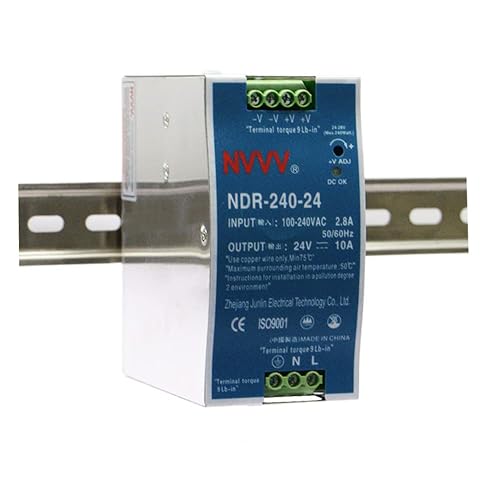 NVVV NDR-240-24 24V 10 Amp 240W Industrial DIN Rail Power Supply Input Voltage 100 to 240 Built-in Active PFC Function