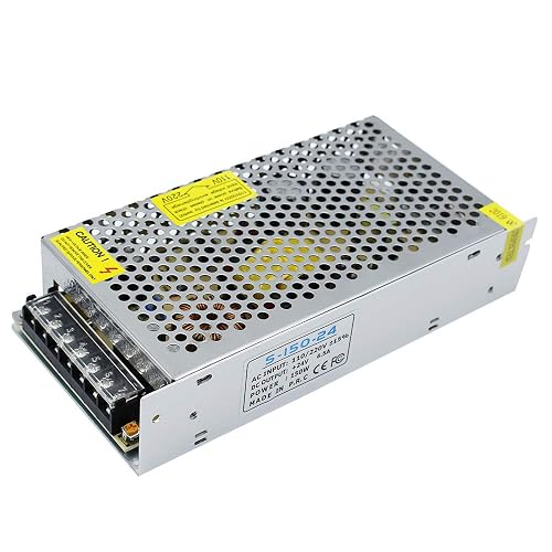 inShareplus 24V 6.5A 150W, DC Universal Regulated Switching Power Supply, Converter AC 100-240V to DC 24 Volt LED Driver, Transformer,Adapter for LED Strip Light, Computer Project