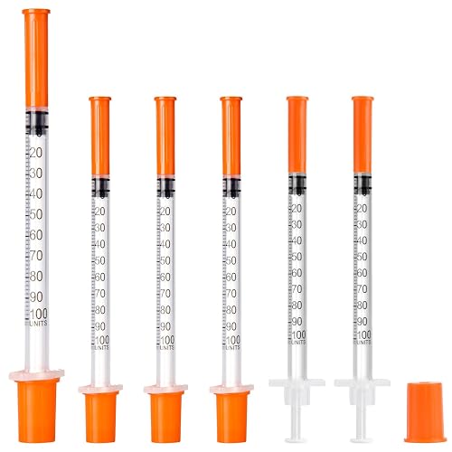 NITYLNRE 50PACK 1ml/cc Syringe, U-100 31G 5/16" (8mm) Disposable Syringes, Individually Wrapped Lab Supplies