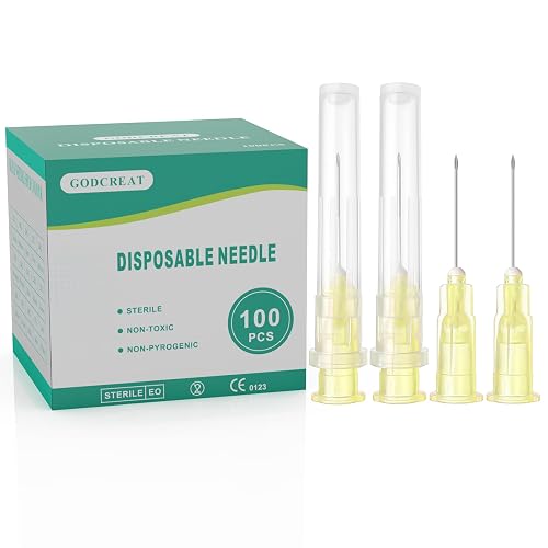 100 Pack 30Ga 1/2 Inch(13mm) Injection Needle Sterile Disposable for Lab Supplies, Pet, Poultry, and Industrial Dispensing