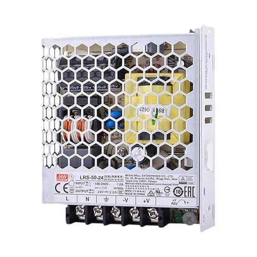 LRS-50-24 24V 2.2A 52.8W Industrial Power Supply, 90% Efficiency, for Automation and Control Systems