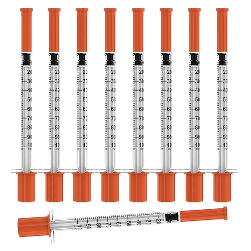 U-100 Disposable Syringes with Needle,1ml/cc,30G 5/16" (8mm), Individually Wrapped – 100 Pack| Lab Supplies