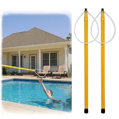 Altovexis 4-15ft Telescopic Pool Rescue Hook with Pole Fiberglass Telescoping Ring Emergency Life-Saving Rescue Equipment Pool Safety Hook for Swimming, Boat