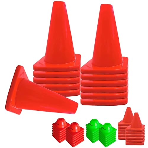 Versatyle Heavy Duty Agility Training Cones (2 in, 6 in, 9 in, 12 in, 28 in) for Sports, Kids Coaching, Multipurpose Field Marker Cones, Soccer, Basketball Drills, Bike, Motorcycle, Traffic Training