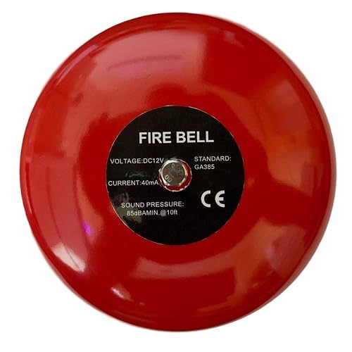 Safeguard Supply 6 Inch 12V DC Loud Fire Alarm Bell | Extra Loud Doorbell, Multi-Purpose Ringing Bell, for Warehouse, Business Hearing Impaired, and Noisy Locations